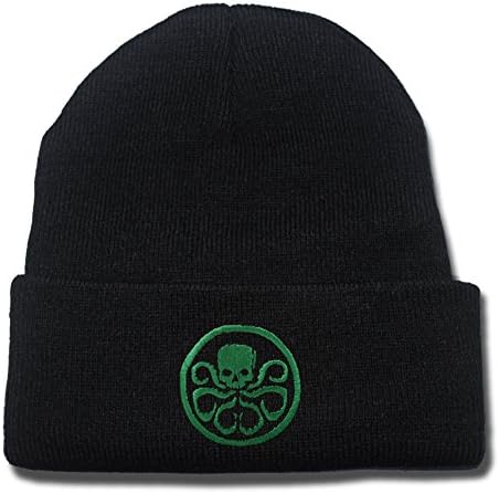 JRICK Hydra Logo Beanie Fashion Unisex Embroidery Beanies Skullies Knitted Hats Skull Caps - Black/Green