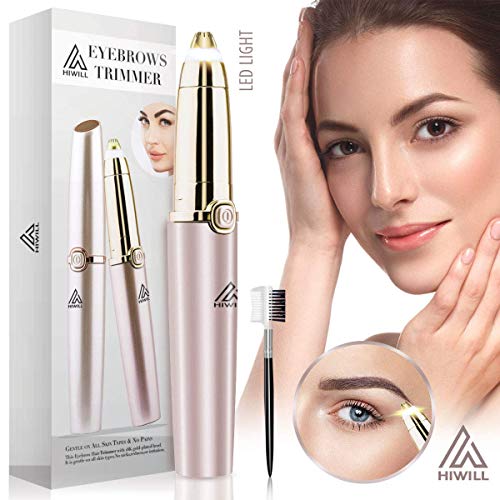 Eyebrow Hair Remover, Hiwill Electric Eyebrow Trimmer Painless Epilator for Women, Portable Eyebrow Hair Removal Razor