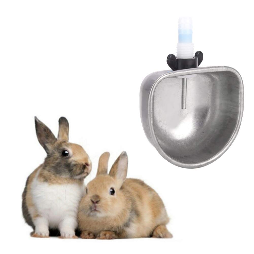 10 Sets Pet Feeder,Stainless Steel Rabbit Drinker Drinking Water Bowl Feeding Easy to Install Accessories for Marten Fox(Split Tee)