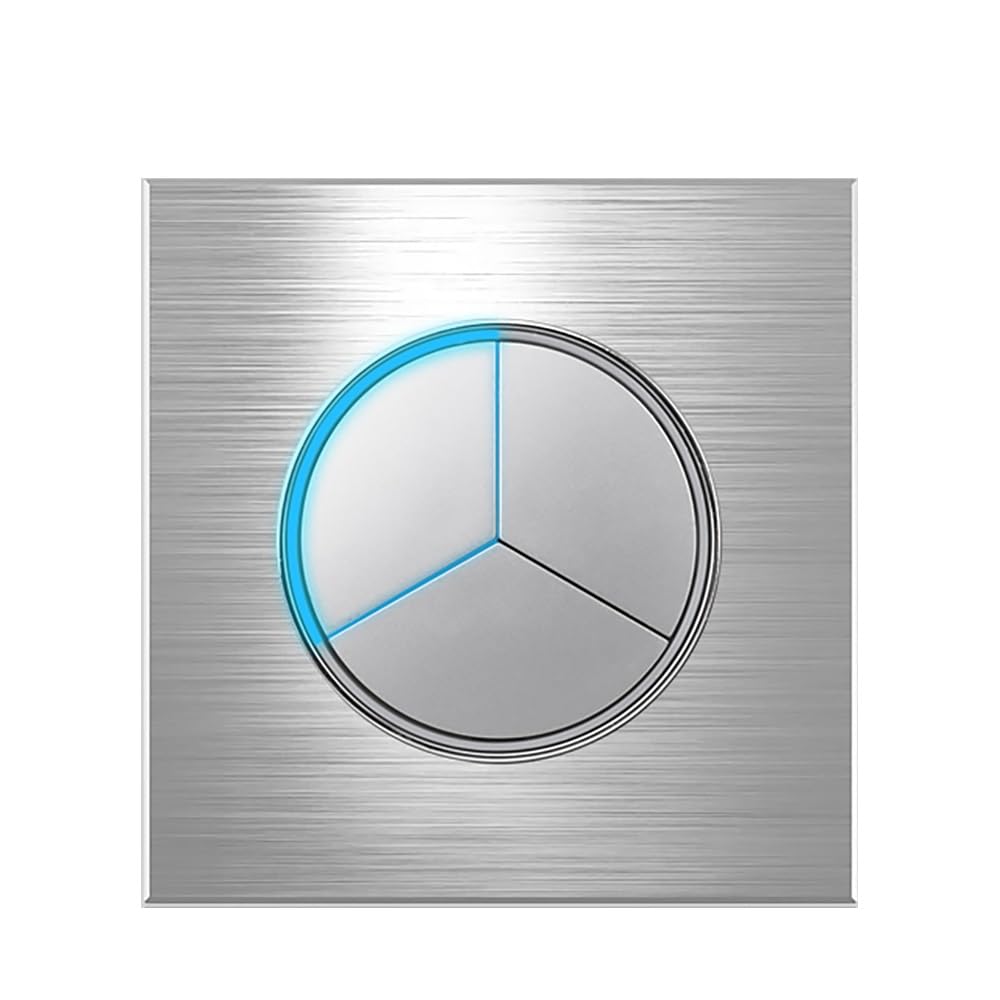 Circle 1/2/3/4 gang 2 way Push Button Wall Light Switch Glass Step Light LED Indicator (grey aluminum 3 gang 2 way) — image 1