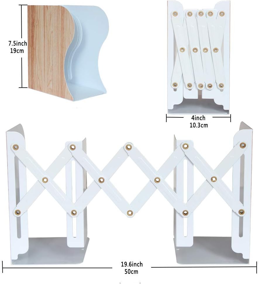 Qualsen Book Ends Adjustable Bookends, Metal Book Ends for Shelves Non-Skid Heavy Duty - Image 4
