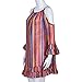 haoricu Women Dress, Women's Fashiom Summer Rainbow Print Fringed Beach Loose Strap Chiffon Dress Blouse (Hot Pink, Small)