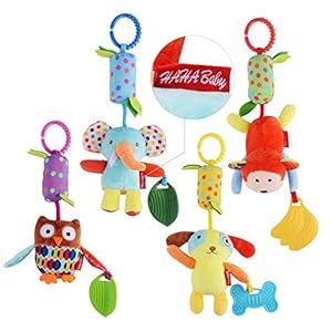 HAHA Baby Toys for 0 3 6 9 to 12 Months, Soft Hanging Crinkle Squeaky Sensory Learning Toy Infant Newborn Stroller Car…