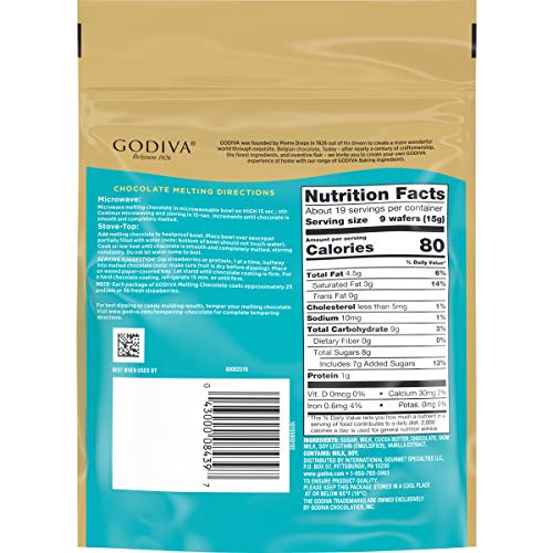 Godiva Milk Chocolate Premium Baking Chocolate Wafers, 10 oz - Thumbnail 4