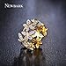 NEWBARK 10 Butterflies 18k Yellow Gold Plated Cubic Zircon Women's Rings Size 5.5