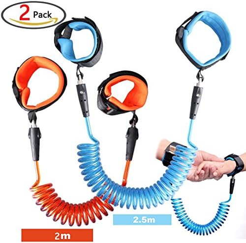 Anti Lost Wrist Link (2 Pack) - Safety Velcro Wrist Link Cuffs for Toddlers | Anti-Lost Velcro Strap with Flexible Band | Adjustable Comfort | Child Safe Indoor and Outdoor Travel Protection