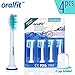 Generic Philips Sonicare Toothbrush Heads Replacement - Compatible for HX6014 HX6013 ProResults PowerUp Essence+ DiamondClean HealthyWhite+ Flexcare+ - 4 pcs with Nylon Bristles for Gum Plaque Control