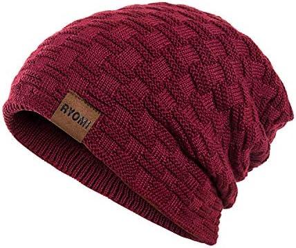 Beanie Hat for Men and Women Fleece Lined Winter Warm Hats Knit Slouchy Thick Skull Cap