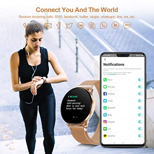 GOKOO Smartwatch Fashion para Hombre Mujer Impermeable Reloj Inteligente Monitores de Actividad Fitness Tracker con… - Imagen 4