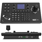 HCSTVCON NDI PTZ Controller PTZ Camera Joystick Controller, PoE Network 4D PTZ Keyboard VISCA PELCO D/P RS232 RS485 for Video Conference Broadcast Church Live Streaming