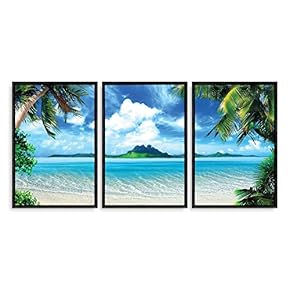 3 Piece Framed Canvas Wall Art for Living Room, Bedroom Scenery Theme Canvas Prints for Home Decoration Ready to Hang - 16"x24"x3 Panels