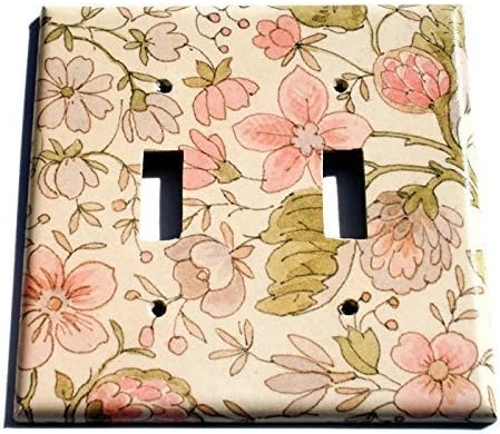 DoubleToggle Switch Plate 2 Gang , Ivory Floral (285D)
