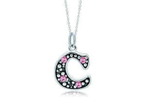LovelyJewelry Pink Letter A-Z Alphabet Initial Charms Bead Necklace Pendant
