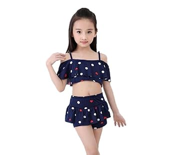 Amazon 美来kids 子供 女の子 セパレート 水着 フリル ドット