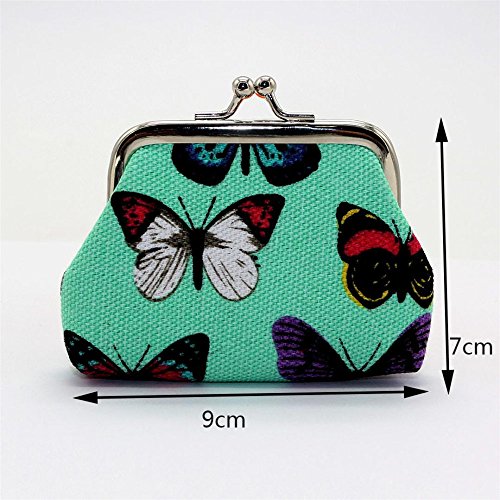 Simayixx Women's Butterfly Small Wallet Card Holder Coin Purse Clutch Bag Handbag (One Size, Green)