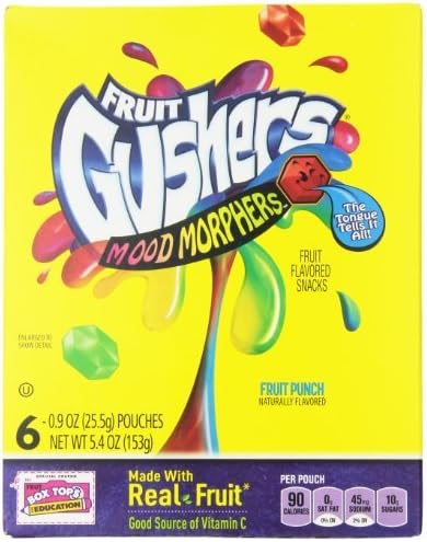 Gushers Mood Morphers Punch, 5.4 oz, 10 Pack by Fruit Gushers