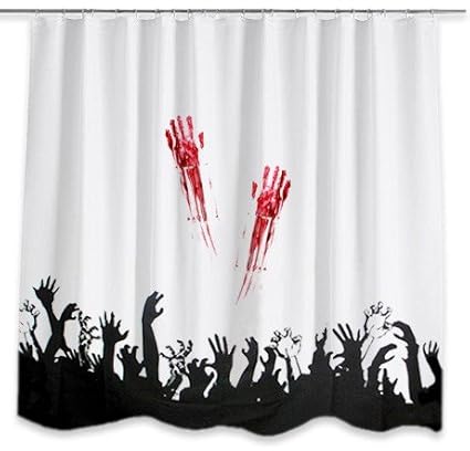 Zombie Shower Curtain Amazon Co Uk Kitchen Home