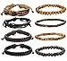 ORAZIO 8PCS Leather Bracelet for Men Womens Braided Rope Bangle Cuff Bracelet,7.5-8.5 Inches Adjustable