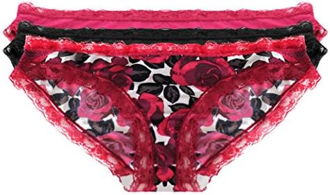 GIVE ME MORE Women's Super soft microfiber and Lace Thong Underwear Pantie JB-006 Pack of 6