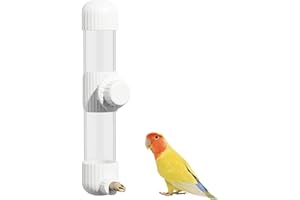SQUSIMEI 9.4 Fl Oz Bird Water Feeder No Mess Bird Cage Suspended Automatic Water Dispenser Parakeet Cockatiel Finch Lovebirds Budgies Canary (White)