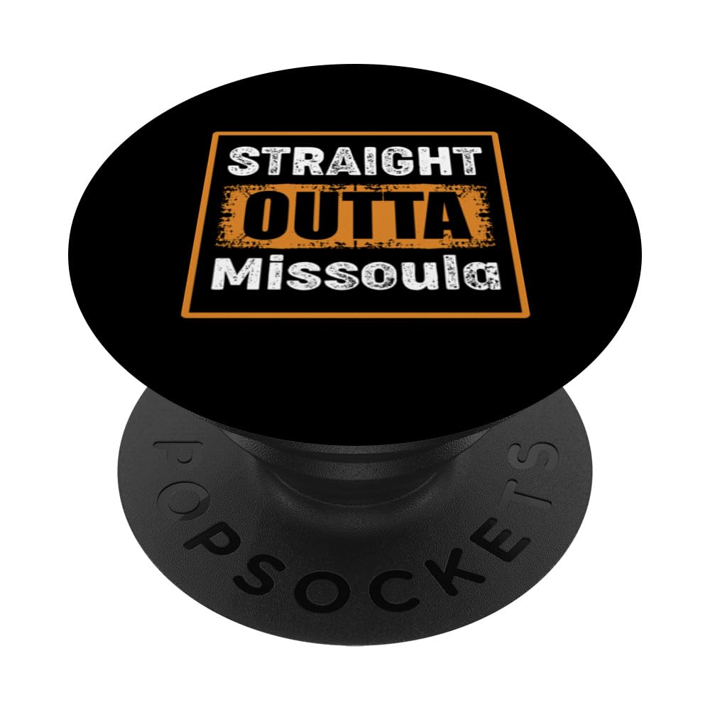 Straight Outta Missoula Montana USA Retro Distressed Vintage PopSockets Adhesive PopGrip