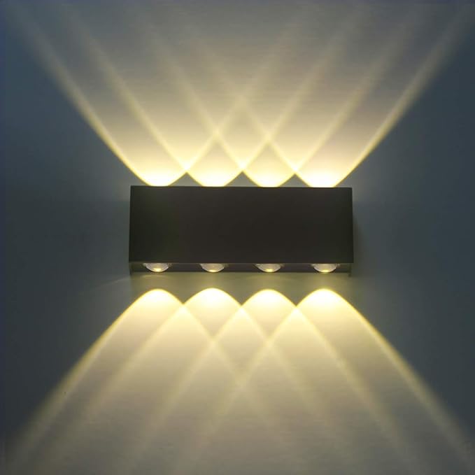 Wall Lights Indoor LED 8W Modern Up Down Lighting Wall Lamp, Black