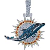 GLD Officially licensed NFL Miami Dolphins Logo Pendant - White Gold