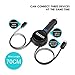 SDBAUX Car Charger, with Micro USB+iPhone 2.3 FT Dual Retractable Cable for iPhone 5 6 7 8 Plus X,Samsung Galaxy S6 S5 Tab 2/3/4 Mini,HDX HTC LG Sony Nokia Huawei Google Nexus10, and 1 USB Adapter