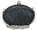 Chicastic Black Rhinestone Crystal Minaudiere Hard Mini Wedding Cocktail Evening Clutch Bag