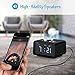 Alarm Clock Radio, Fywonder Digital Alarm Clock, Dual USB Charging Port, Indoor Thermometer, AUX-in Speaker, Brightness Dimmer Night Light, Snooze and Dual Alarm for Office, Travel, Hotel, Bedroom
