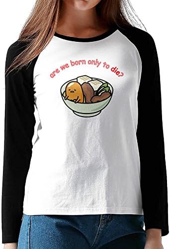 Raglan Baseball T-Shirt Long Sleeve Gudetama Yolk Inner Monologue