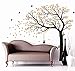 Large Family Tree Wall Decal Wallpaper Wall Mural Removable Tree Wall Decor Peel and Stick Vinyl Wall Stickers for Living Room Bedroom(Yellow+Black)