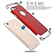 Hovisi 3 in 1 Anti-Scratch Anti-Fingerprint Shockproof Electroplate Frame with Non Slip Coated Case for iPhone 7 (red)