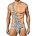 Zmart Men's Sexy Stretchy Zebra Striped Lingerie Thong Mankini Bodysuit Underwear