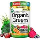 Purely Inspired Organic Greens, USDA Organic, Super Greens Powder, Unflavored, 8.57 oz, 24 servings