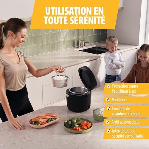 Cuiseur à Riz Numérique avec Fonction Low Carb, 8 Programmes Automatiques, Capacité de 0,6 L de Riz, Commandes Digitales, Facile à Nettoyer, RK-6238