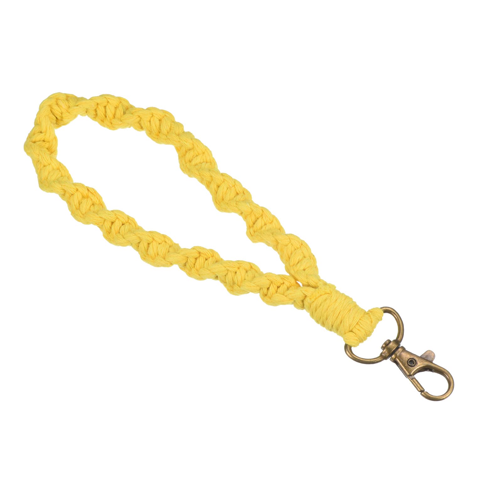 PATIKIL Wrist Lanyard for Keys, Braided Twisted Keyring Wristlet Keychain Hand Wrist Lanyards, Yellow