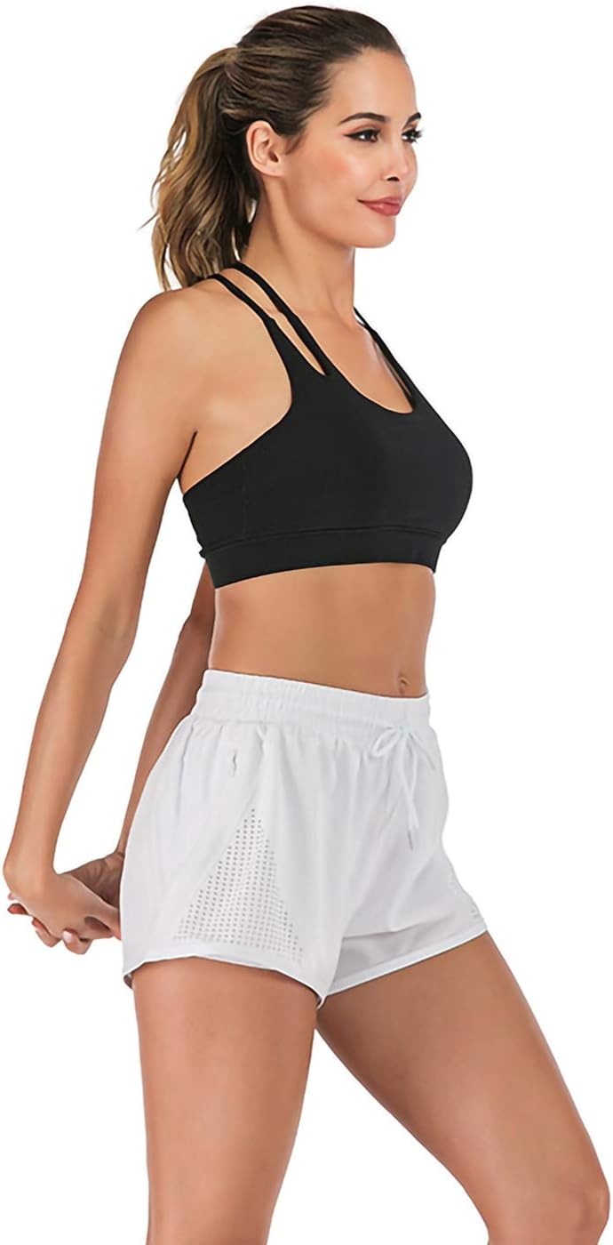 Anna-Kaci Women's Running Shorts Gym Athletic Shorts Pockets: Clothing