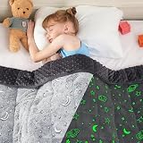 yescool Weighted Blanket 10 Pounds Weighted Lap Blanket, Glow in The Dark Star Heavy Blanket, Warm Minky Weighted Throw Blanket Gifts for 80-110lbs, 40"x60"