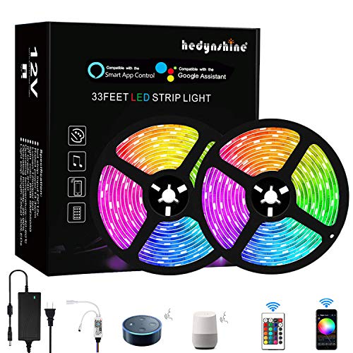75Ft LED Strip Lights, Hedynshine Music RGB Strip Lights Color Change Strip Lights with 40key Remote,Led Lights for…