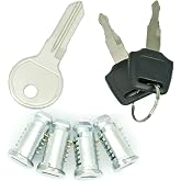 Lock Cylinders for Car Racks System(4 Pack),One-Key System Lock Core Compatible with Thule Racks,Bike Rack,and Other Equipment with Lock Cylinder,Includes 4 Cores, 2 Keys and A Control Key