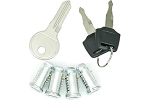 XOPIYAO Lock Cylinders for Car Racks (4 Pack) - One-Key System Compatible With Thule Racks and Other Equipment - Includes 4 Cores, 2 Keys and A Control Key