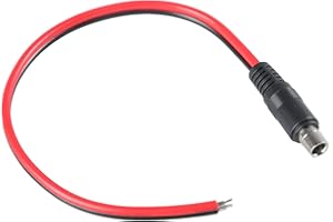 DC8020 Male/Female Plug Pigtail Cable 8.0x2.0mm Power Cord for Power Station and Solar Panel Charging 30cm/11.8inch Bare Wire