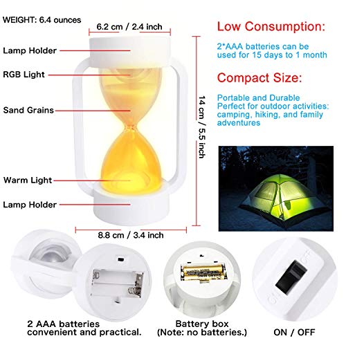 image for SuLiao Hourglass Sand Timer Lamp Toy: RGB Light & Warm Light Visual Ti