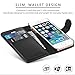 iPhone SE Case, iPhone 5S Case, SHIELDON Genuine Leather Wallet Case for iPhone 5 / 5S / iPhone SE, Folio Flip Case Cover with Kickstand & Credit Card Slots [Magnetic Clasp], Black