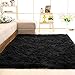 gdmgdr Ultra Soft and Fluffy Nursery Rugs 4cm High Pile Area Rugs for Bedroom and Living Room 4' x 5.3', Black