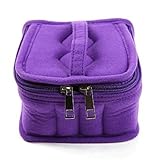 Edtoy Soft 16 Bottles Essential Oil Organizer Holder Bag Nail Polish Case Storage Bag (Purple)