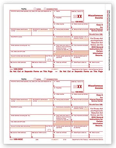 Park Forms 1099-MISC Laser Federal Income Copy A (2016)