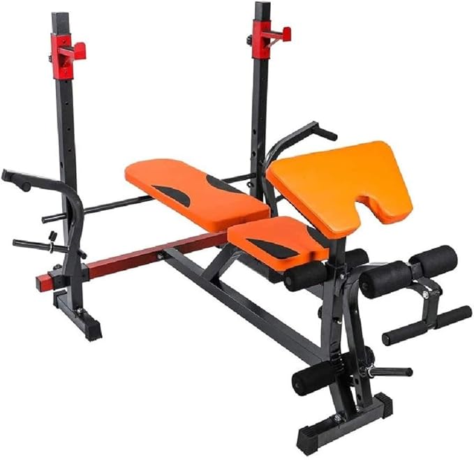 YFFSS Banco Pesas, Bancos Regulable en Cuclillas en Rack Peso Tabla