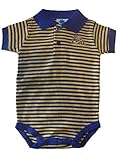 LSU Tigers NCAA College Newborn Infant Baby Striped Polo Creeper